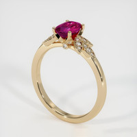 0.88 Ct. Ruby Ring, 18K Yellow Gold 2