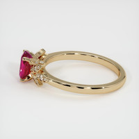 0.70 Ct. Pinkish Red Ruby Ring, 18K Yellow Gold 4