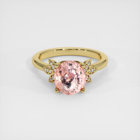 3.59 Ct. Padparadscha Sapphire Ring, 18K Yellow Gold 1