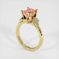 3.59 Ct. Padparadscha Sapphire Ring, 18K Yellow Gold 2