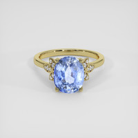 4.00 Ct. Blue Sapphire Ring, 18K Yellow Gold 1