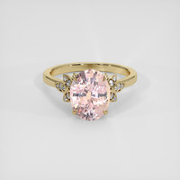 4.13 Ct. Padparadscha Sapphire Ring, 18K Yellow Gold 1