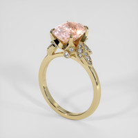 4.13 Ct. Padparadscha Sapphire Ring, 18K Yellow Gold 2