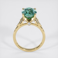 5.16 Ct. Bluish Green Sapphire Ring, 18K Yellow Gold 3