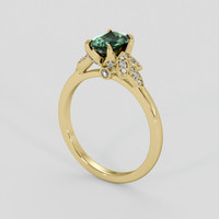 1.16 Ct. Green Sapphire Ring, 18K Yellow Gold 2