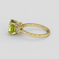 3.66 Ct. Greenish Yellow Sapphire Ring, 18K Yellow Gold 4