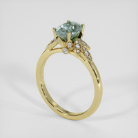 1.63 Ct. Bluish Green Sapphire Ring, 18K Yellow Gold 2