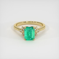 1.61 Ct. Emerald Ring, 18K Yellow Gold 1