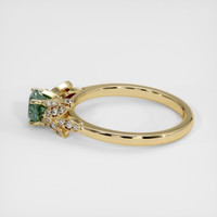 0.90 Ct. Yellowish Green Sapphire Ring, 18K Yellow Gold 4