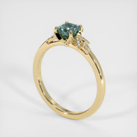 0.85 Ct. Greyish Blue Sapphire Ring, 18K Yellow Gold 2