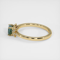 0.85 Ct. Greyish Blue Sapphire Ring, 18K Yellow Gold 4