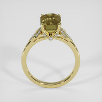 3.65 Ct. Greenish Brown Sapphire Ring, 18K Yellow Gold 3
