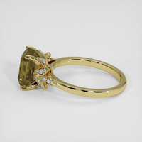 3.65 Ct. Greenish Brown Sapphire Ring, 18K Yellow Gold 4