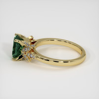 3.08 Ct. Bluish Green Sapphire Ring, 18K Yellow Gold 4