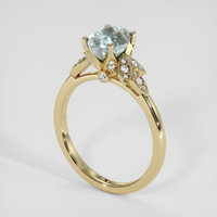 1.79 Ct. Bluish Green Sapphire Ring, 18K Yellow Gold 2