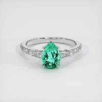 1.37 Ct. Emerald Ring, Platinum 950 1