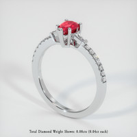 0.76 Ct. Ruby Ring, Platinum 950 2