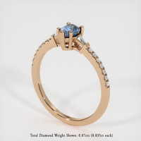 0.54 Ct. Sapphire Ring, 14K Rose Gold 2
