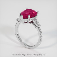 4.60 Ct. Pinkish Red Rubellite Tourmaline Ring, 10K White Gold 2