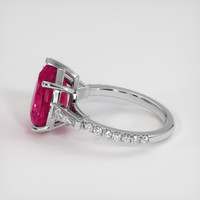 4.60 Ct. Pinkish Red Rubellite Tourmaline Ring, 10K White Gold 4