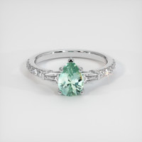 1.14 Ct. Bluish Green Sapphire Ring, 10K White Gold 1