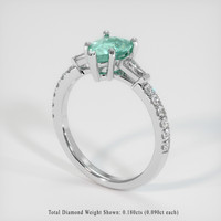 1.14 Ct. Bluish Green Sapphire Ring, 10K White Gold 2