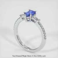 0.86 Ct. Sapphire Ring, 14K White Gold 2