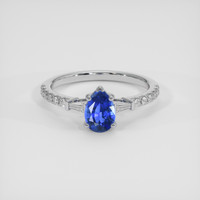 0.94 Ct. Blue Sapphire Ring, 14K White Gold 1