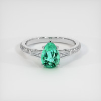 1.37 Ct. Emerald Ring, 18K White Gold 1