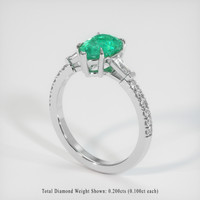 1.37 Ct. Emerald Ring, 18K White Gold 2