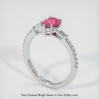1.08 Ct. Padparadscha Sapphire Ring, 18K White Gold 2
