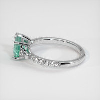 1.14 Ct. Bluish Green Sapphire Ring, 18K White Gold 4