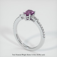 0.80 Ct. Sapphire Ring, 18K White Gold 2
