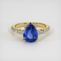 3.20 Ct. Blue Sapphire Ring, 10K Yellow Gold 1