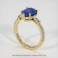 3.20 Ct. Blue Sapphire Ring, 10K Yellow Gold 2