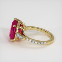 4.60 Ct. Pinkish Red Rubellite Tourmaline Ring, 10K Yellow Gold 4
