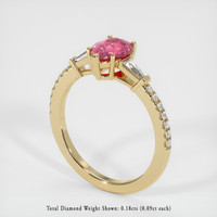 1.08 Ct. Padparadscha Sapphire Ring, 14K Yellow Gold 2