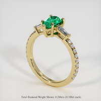 0.95 Ct. Emerald Ring, 18K Yellow Gold 2