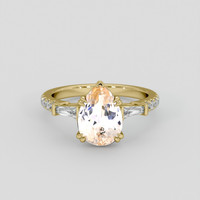 2.20 Ct. Peach Sapphire Ring, 18K Yellow Gold 1