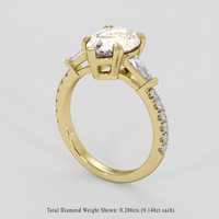 2.20 Ct. Peach Sapphire Ring, 18K Yellow Gold 2
