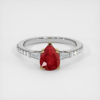 1.27 Ct. Ruby Ring, 14K Yellow & White 1