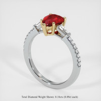 1.27 Ct. Ruby Ring, 14K Yellow & White 2