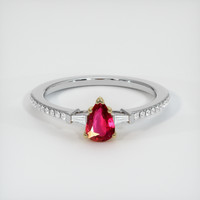 0.38 Ct. Ruby Ring, 14K Yellow & White 1