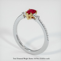 0.38 Ct. Ruby Ring, 14K Yellow & White 2