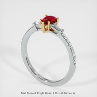 0.45 Ct. Ruby Ring, 14K Yellow & White 2