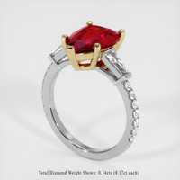 Ruby Ring 3.19 Ct. 14K Yellow White Preview