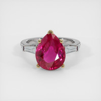 5.92 Ct. Ruby Ring, 14K Yellow & White 1