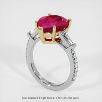 5.92 Ct. Ruby Ring, 14K Yellow & White 2