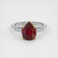 3.01 Ct. Ruby Ring, 14K Yellow & White 1