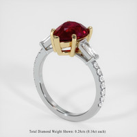 3.01 Ct. Ruby Ring, 14K Yellow & White 2